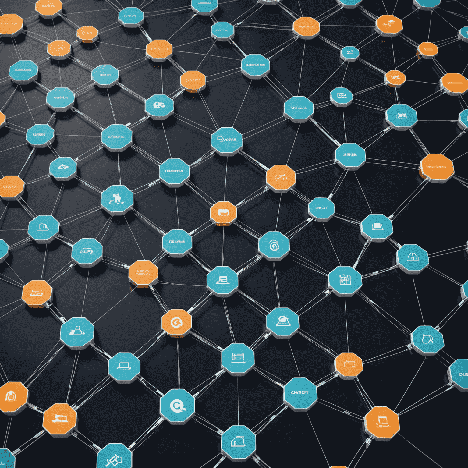 Visualization of an optimized supply chain network with data nodes and connections, showcasing improved efficiency through data intelligence